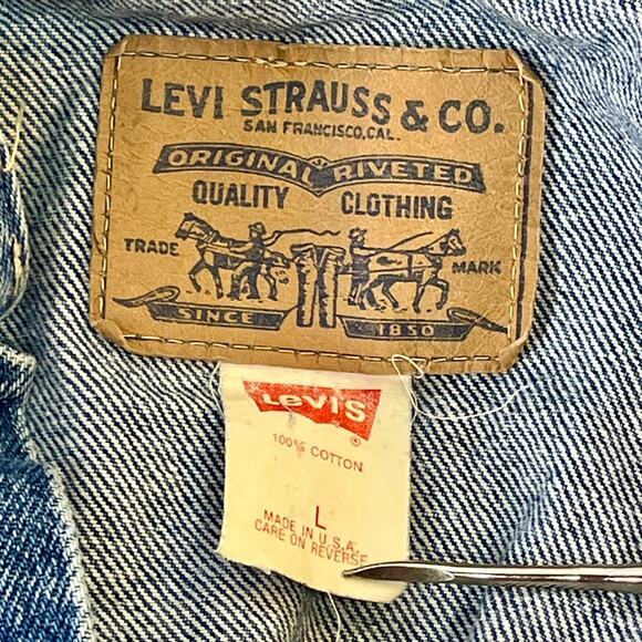 Levi’s Trucker Denim Jean Jacket 511 Women’s Large 37405-1118 USA Made Stonewash - Picture 3 of 5
